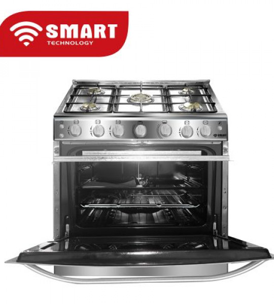 CUISINIERE SMART 5 FEUX AUTOMATIQUE INOX 80X60