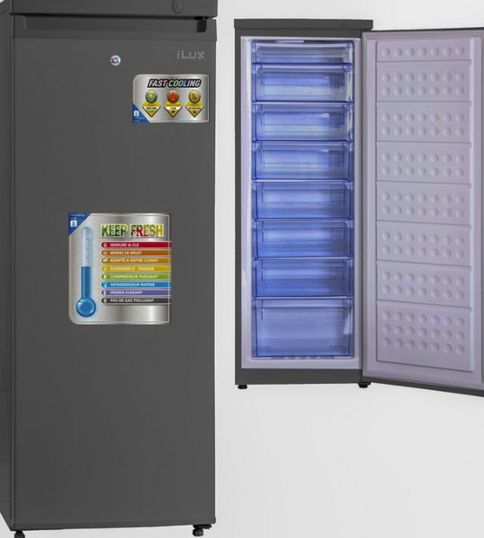 CONGELATEUR VERTICAL  8 TIROIRS ILUX – ILCV250 – 216 L – INOX - ILCV 250 - Gros électroménager