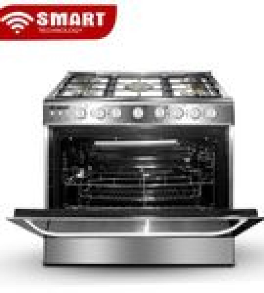 CUISINIERE SMART 5 FEUX AUTOMATIQUE INOX 90X60