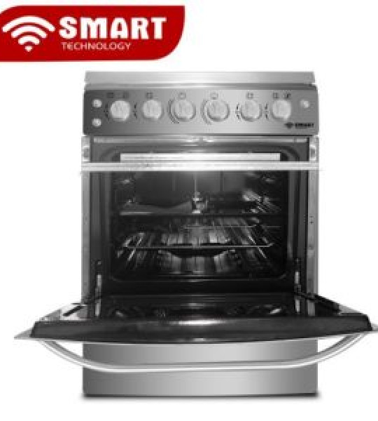 CUISINIERE SMART 4 FEUX 100% INOX 60X60 AUTOMATIQUE