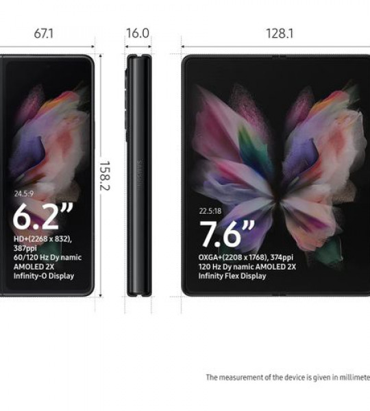 SAMSUNG Z FOLD 3 12G RAM 256GB 1SIM 5G NOIR